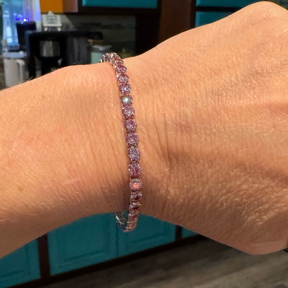 Jewelry - 7.4 ctw pink Moissanite tennis bracelet